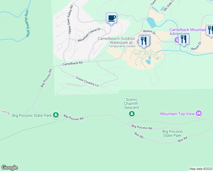 map of restaurants, bars, coffee shops, grocery stores, and more near 220 Cross Country Lane in Tannersville