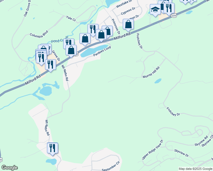 map of restaurants, bars, coffee shops, grocery stores, and more near 217 Murray Hill Road in East Stroudsburg