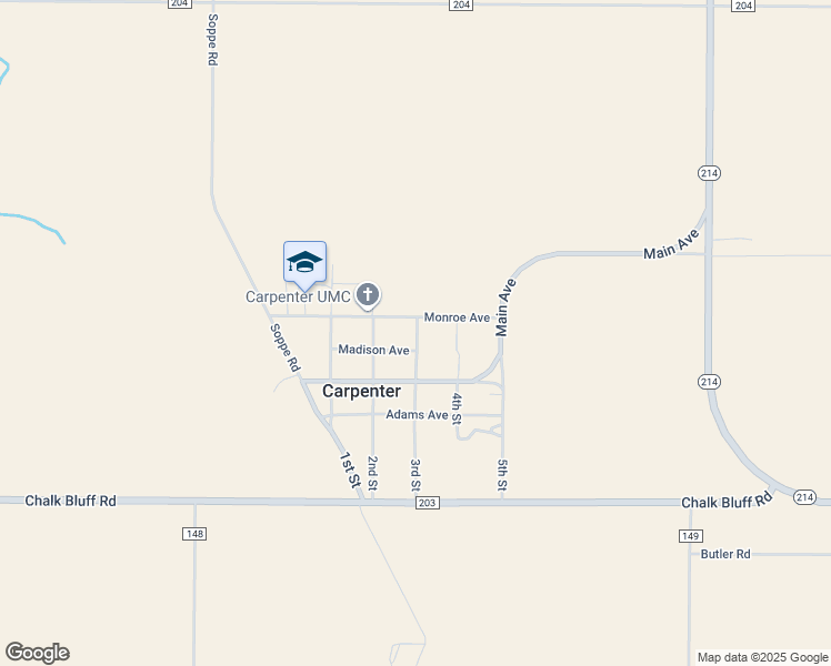 map of restaurants, bars, coffee shops, grocery stores, and more near 332 3rd Street in Carpenter