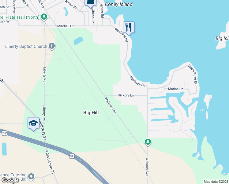 map of restaurants, bars, coffee shops, grocery stores, and more near 400-2820 Hickory Lane in Rochester