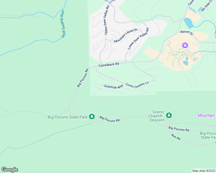 map of restaurants, bars, coffee shops, grocery stores, and more near Overlook Way in Tannersville