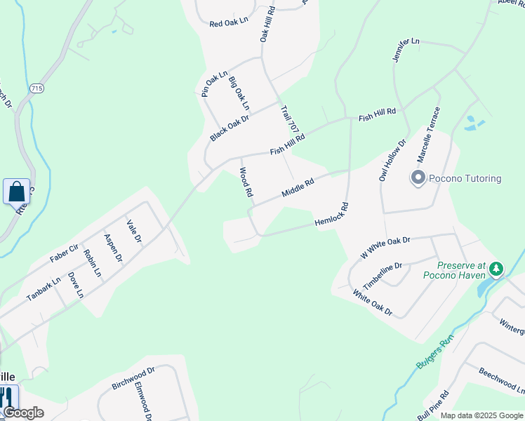 map of restaurants, bars, coffee shops, grocery stores, and more near 256 Middle Road in Tannersville