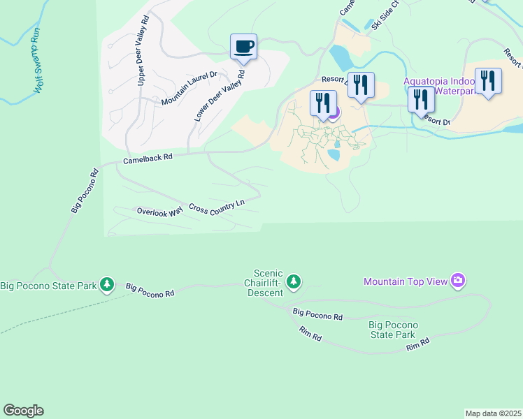 map of restaurants, bars, coffee shops, grocery stores, and more near 153 Upper Village Way in Tannersville