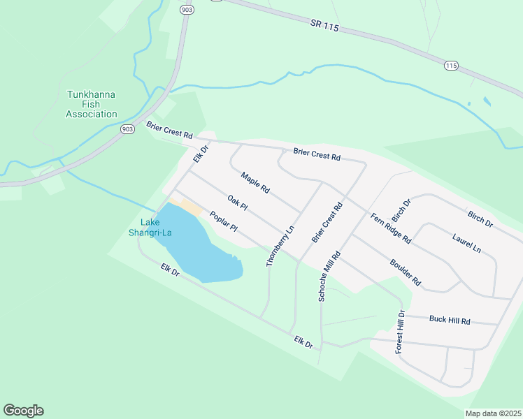 map of restaurants, bars, coffee shops, grocery stores, and more near 155 Oak Place in Blakeslee