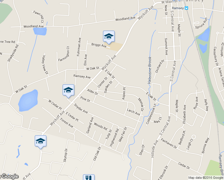 map of restaurants, bars, coffee shops, grocery stores, and more near 83 Momar Dr in Ramsey