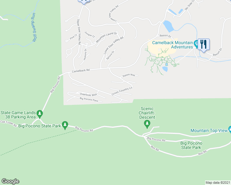 map of restaurants, bars, coffee shops, grocery stores, and more near 137 Cross Country Lane in Tannersville