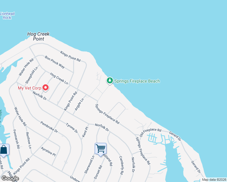 map of restaurants, bars, coffee shops, grocery stores, and more near 1254 Springs Fireplace Road in East Hampton