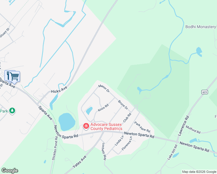 map of restaurants, bars, coffee shops, grocery stores, and more near 14 Bruce Drive in Newton