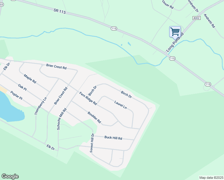 map of restaurants, bars, coffee shops, grocery stores, and more near 56 Birch Drive in Blakeslee
