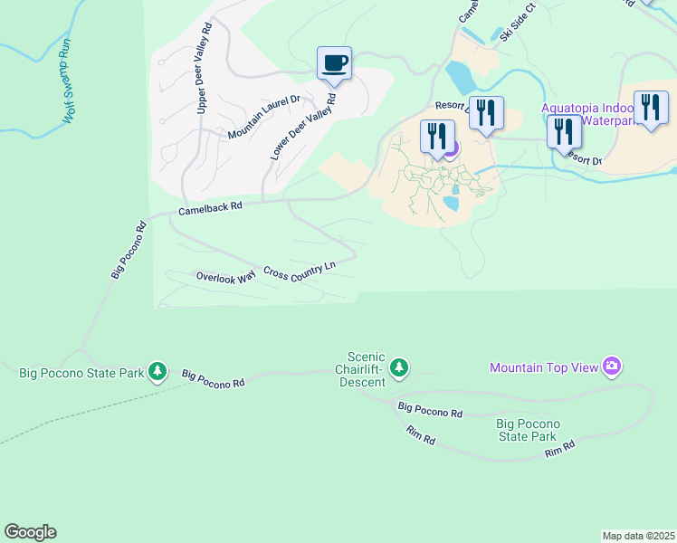 map of restaurants, bars, coffee shops, grocery stores, and more near 173 Upper Village Way in Tannersville