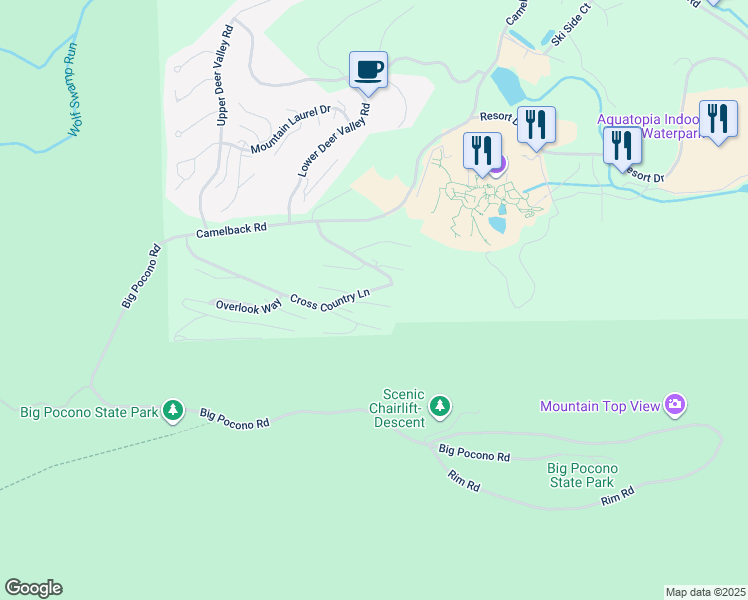 map of restaurants, bars, coffee shops, grocery stores, and more near 173 Upper Village Way in Tannersville