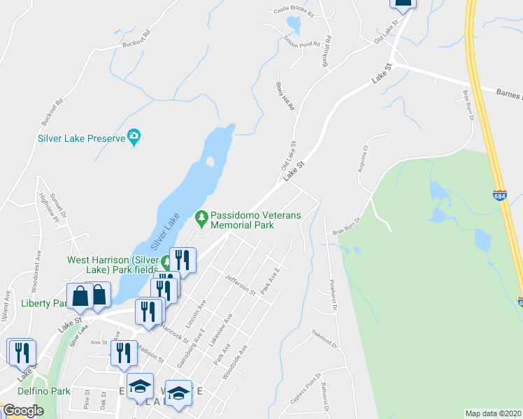 map of restaurants, bars, coffee shops, grocery stores, and more near 231 Lake Street in Harrison