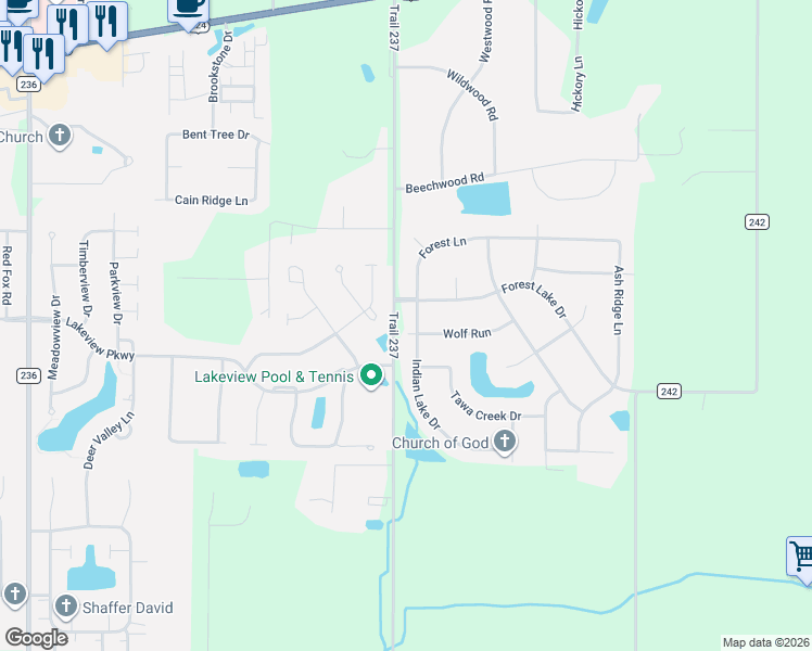 map of restaurants, bars, coffee shops, grocery stores, and more near 8279 Clearbrook Circle in Findlay