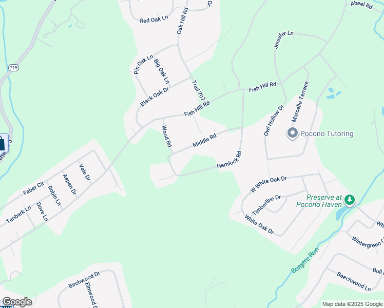 map of restaurants, bars, coffee shops, grocery stores, and more near 264 Middle Road in Tannersville