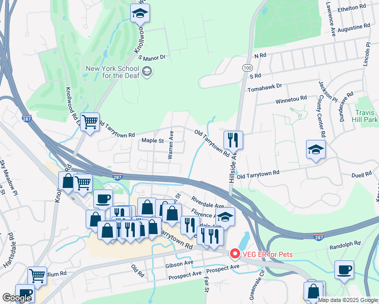 map of restaurants, bars, coffee shops, grocery stores, and more near 1 Beech Street in Fairview
