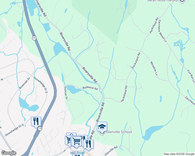 map of restaurants, bars, coffee shops, grocery stores, and more near 189 Riversville Road in Greenwich