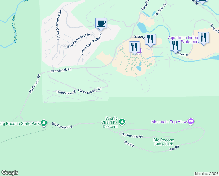 map of restaurants, bars, coffee shops, grocery stores, and more near 149 Cross Country Lane in Tannersville