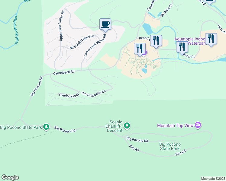 map of restaurants, bars, coffee shops, grocery stores, and more near 151 Cross Country Lane in Tannersville