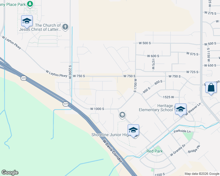 map of restaurants, bars, coffee shops, grocery stores, and more near 833 South 1950 West in Layton