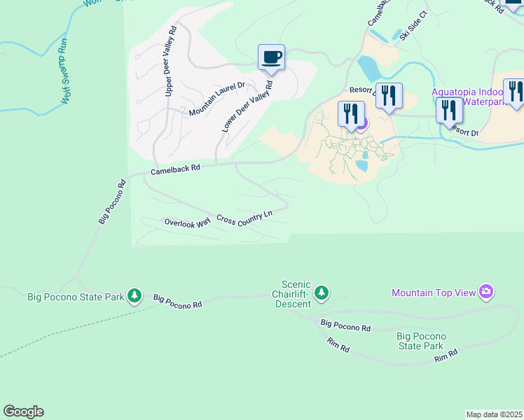 map of restaurants, bars, coffee shops, grocery stores, and more near 109 Cross Country Lane in Tannersville