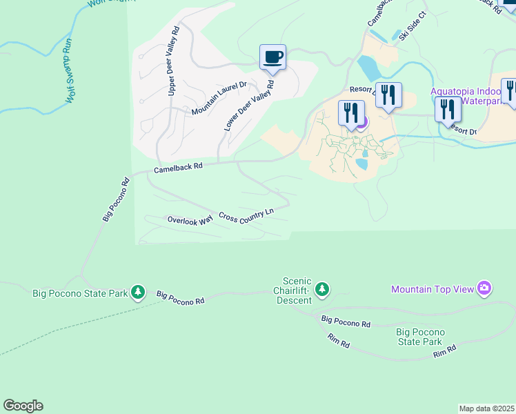 map of restaurants, bars, coffee shops, grocery stores, and more near 117 Cross Country Lane in Tannersville
