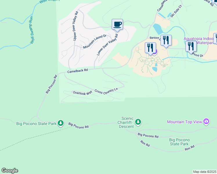 map of restaurants, bars, coffee shops, grocery stores, and more near 125 Cross Country Lane in Tannersville