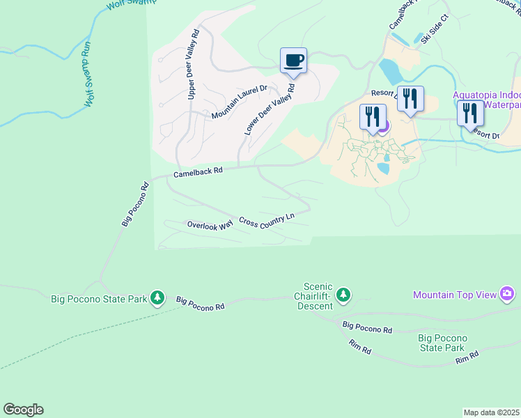 map of restaurants, bars, coffee shops, grocery stores, and more near 141 Cross Country Lane in Tannersville