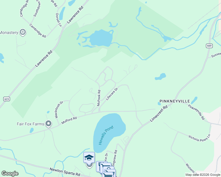 map of restaurants, bars, coffee shops, grocery stores, and more near 90 Cheyenne Road in Lafayette Township