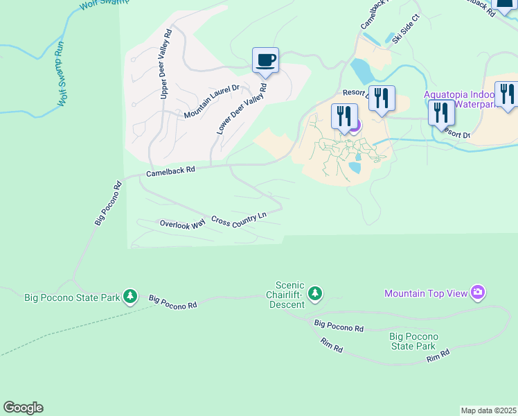 map of restaurants, bars, coffee shops, grocery stores, and more near 108 Cross Country Lane in Tannersville