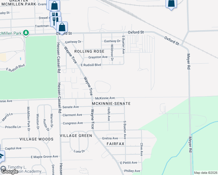 map of restaurants, bars, coffee shops, grocery stores, and more near 3724 Trace Way in Fort Wayne