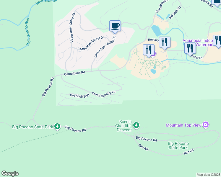 map of restaurants, bars, coffee shops, grocery stores, and more near 112 Cross Country Lane in Tannersville