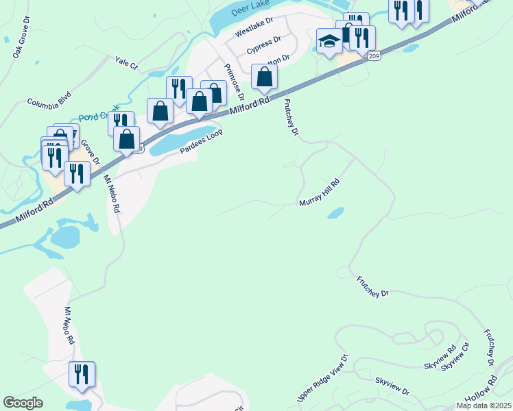 map of restaurants, bars, coffee shops, grocery stores, and more near 183 Murray Hill Road in East Stroudsburg