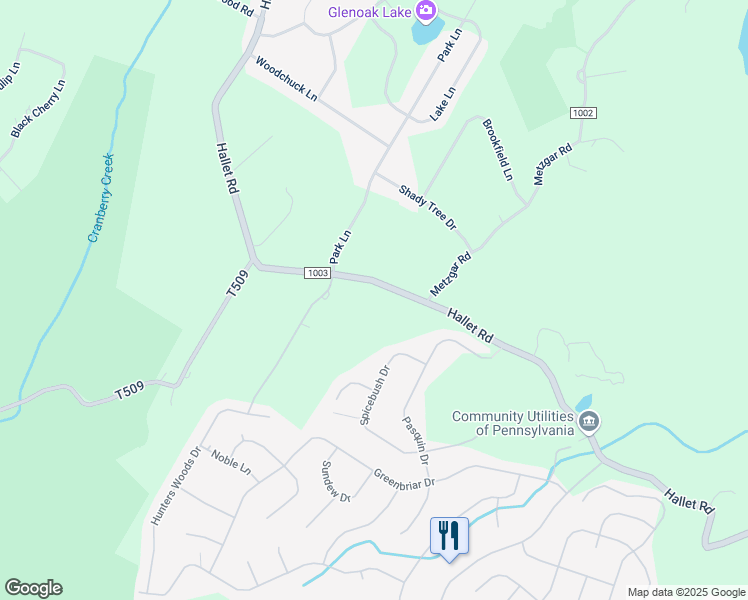 map of restaurants, bars, coffee shops, grocery stores, and more near 444 Hallet Road in East Stroudsburg