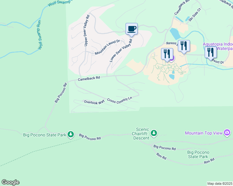 map of restaurants, bars, coffee shops, grocery stores, and more near 142 Cross Country Lane in Tannersville