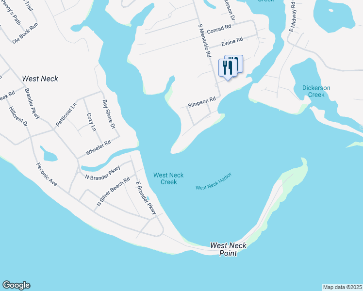 map of restaurants, bars, coffee shops, grocery stores, and more near 21 Montclair Avenue in Shelter Island