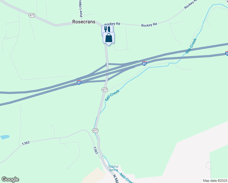 map of restaurants, bars, coffee shops, grocery stores, and more near 54 Hopple Hollow Road in Loganton