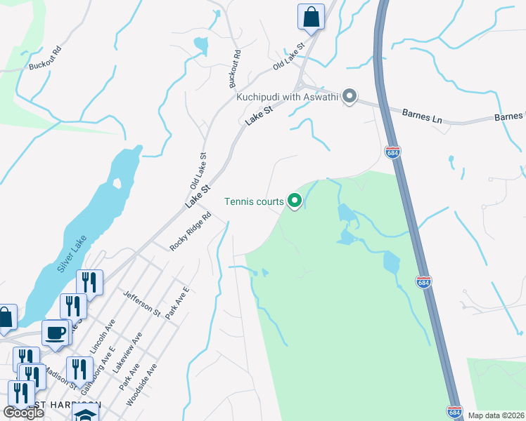 map of restaurants, bars, coffee shops, grocery stores, and more near 3 Augusta Court in Harrison