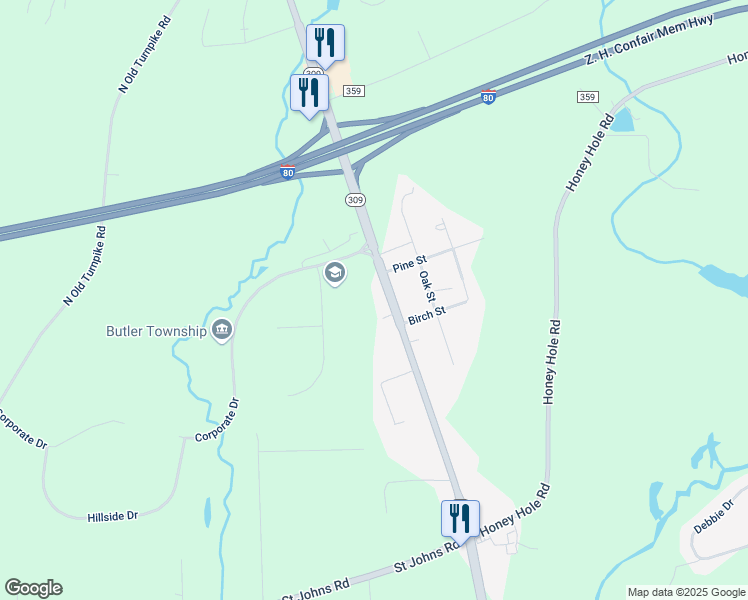map of restaurants, bars, coffee shops, grocery stores, and more near 450 North Hunter Highway in Drums