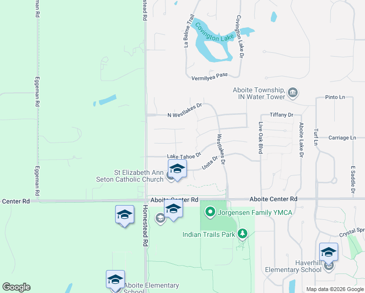 map of restaurants, bars, coffee shops, grocery stores, and more near 10610 Mohave Court in Fort Wayne