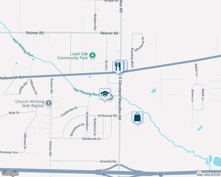 map of restaurants, bars, coffee shops, grocery stores, and more near 3117 Whipple Drive in Norton