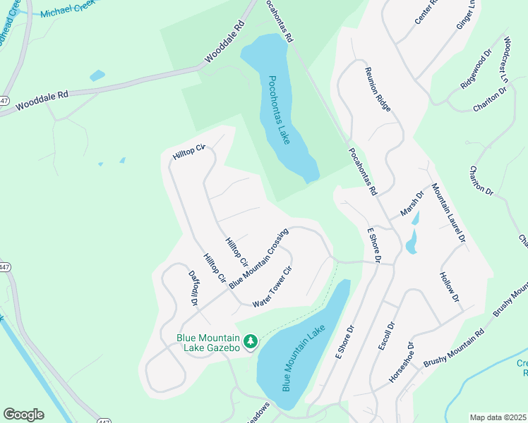map of restaurants, bars, coffee shops, grocery stores, and more near 6228 Blackberry Terrace in East Stroudsburg