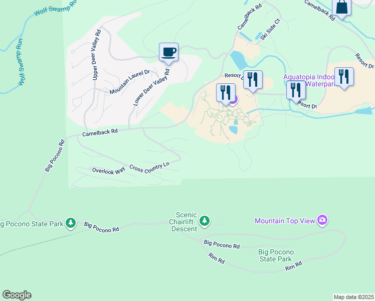 map of restaurants, bars, coffee shops, grocery stores, and more near 67 Cross Country Lane in Tannersville