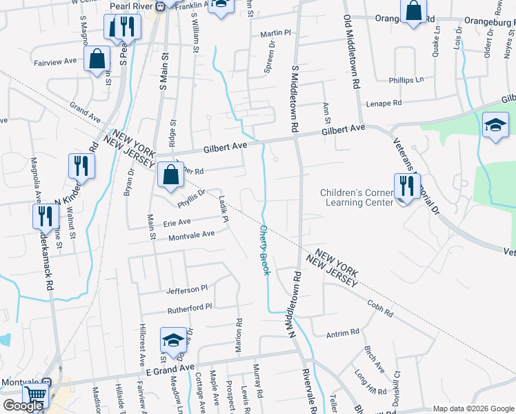 map of restaurants, bars, coffee shops, grocery stores, and more near 178 Elizabeth Street in Pearl River