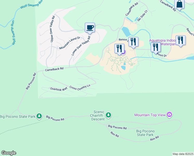 map of restaurants, bars, coffee shops, grocery stores, and more near 75 Cross Country Lane in Tannersville