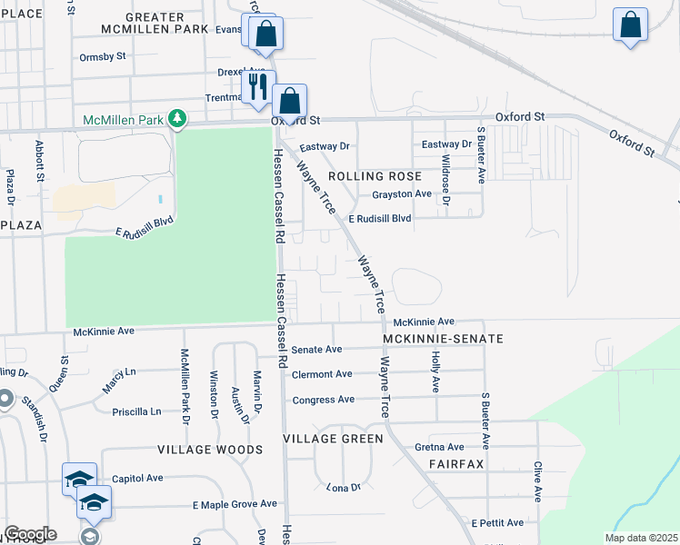 map of restaurants, bars, coffee shops, grocery stores, and more near 3998 Wayne Trace in Fort Wayne