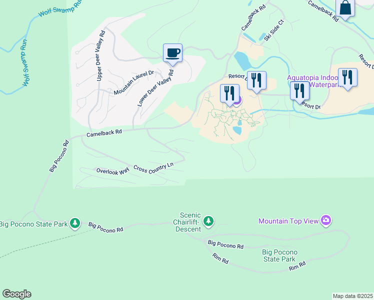 map of restaurants, bars, coffee shops, grocery stores, and more near 75 Cross Country Lane in Tannersville