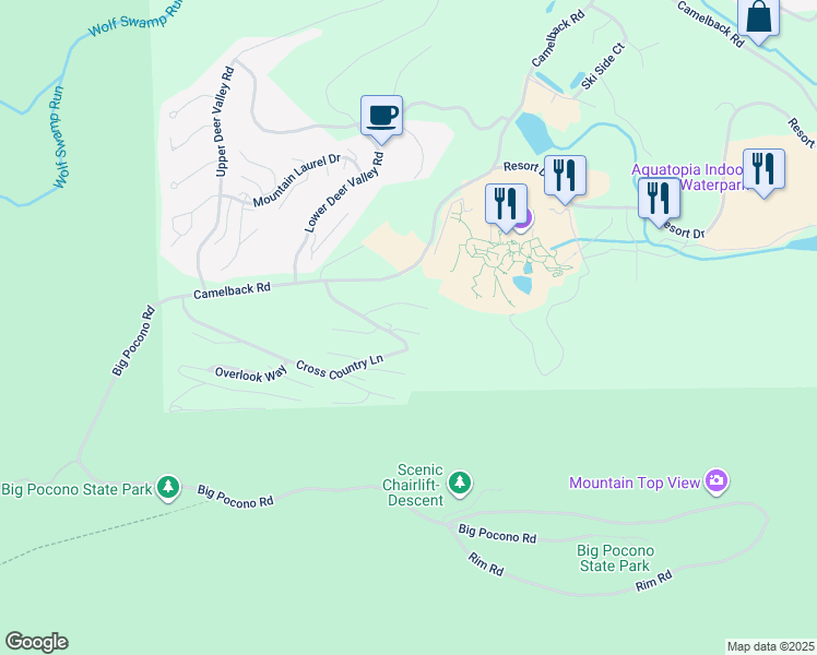 map of restaurants, bars, coffee shops, grocery stores, and more near 79 Cross Country Lane in Tannersville
