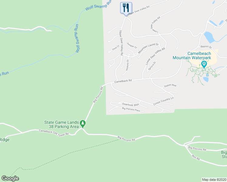 map of restaurants, bars, coffee shops, grocery stores, and more near 310 Cross Country Lane in Tannersville
