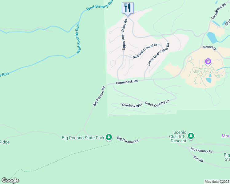 map of restaurants, bars, coffee shops, grocery stores, and more near 310 Cross Country Lane in Tannersville