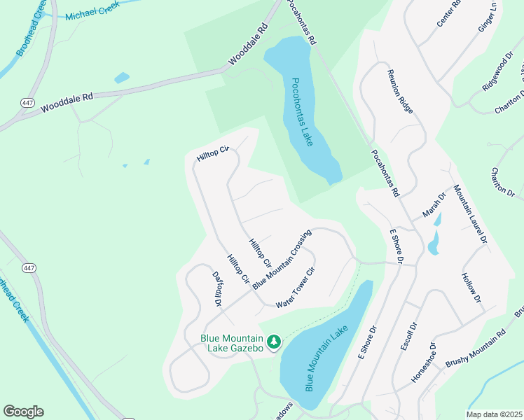 map of restaurants, bars, coffee shops, grocery stores, and more near 6217 Blackberry Terrace in East Stroudsburg
